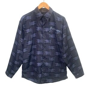 Vintage Y2k RocaWear Shirt XL Button Up Long Sleeve‎ All Over Print Streetwear